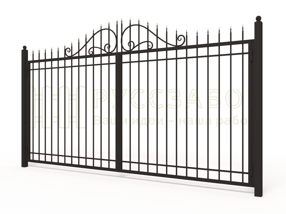 Распашные кованые ворота 1528